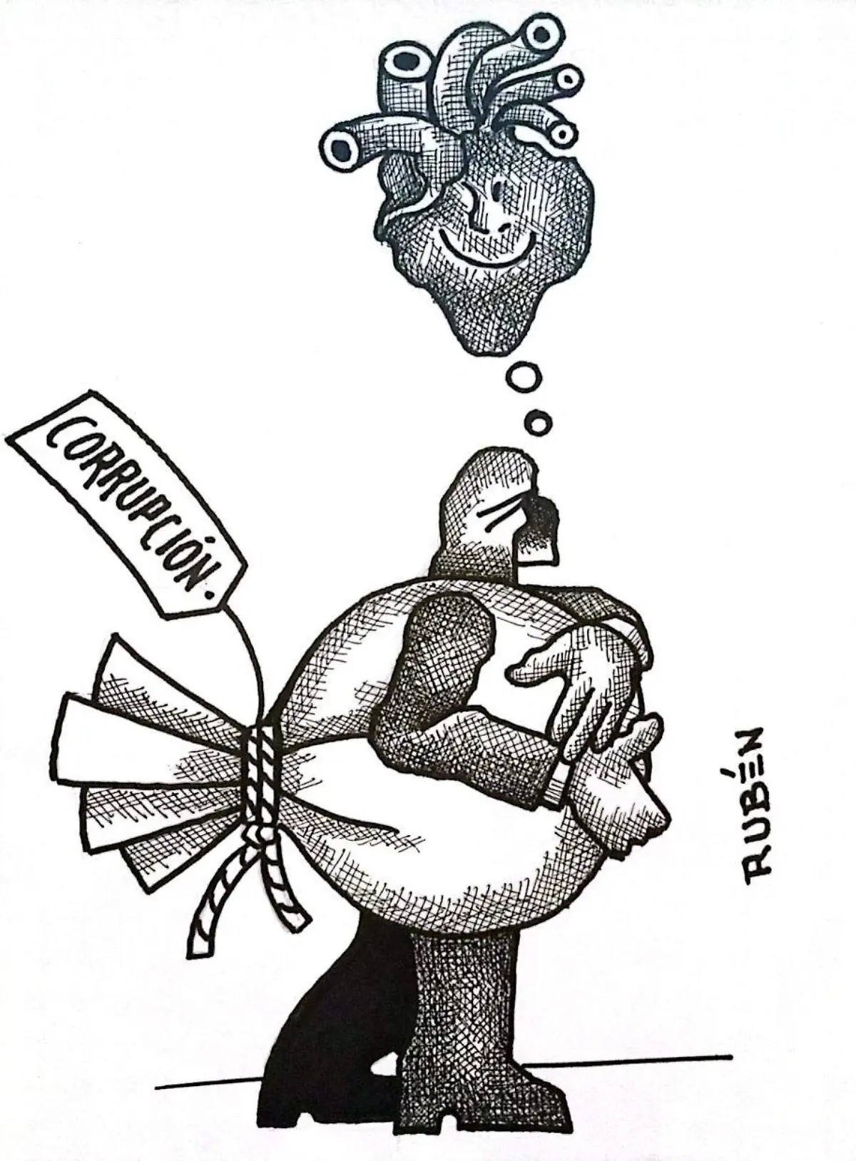 carton RUBÉN_BARRIGA LLENA CORAZÓN CONTENTO_